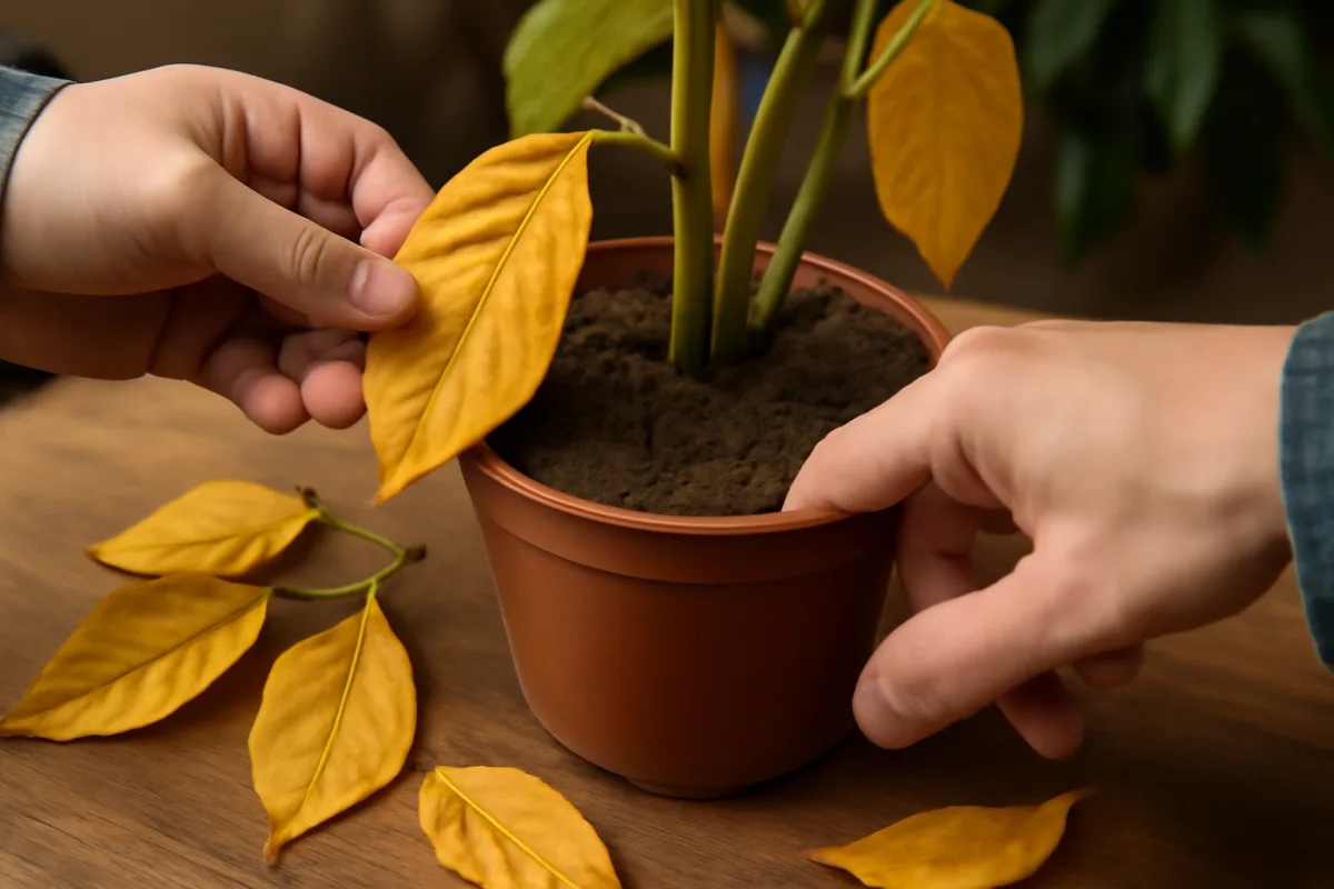 Terriccio compatto e foglie gialle: come riconoscere il problema prima che sia tardi